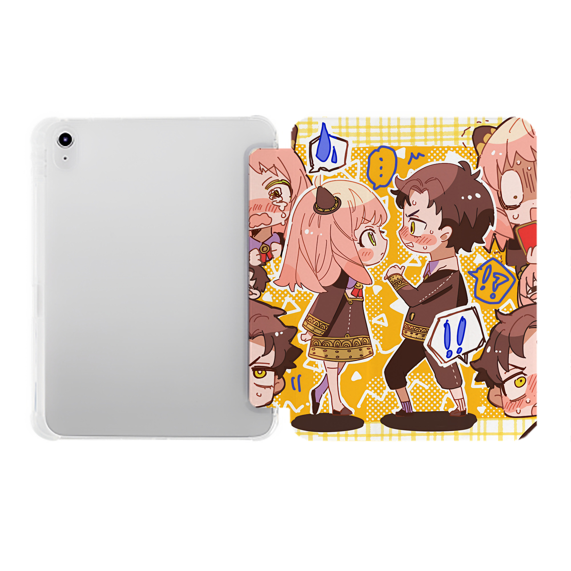 （画像用） SPY×FAMILY间谍家家酒 IPad ケース ペン収納付き 三つ折りスタンド PUレザー×シリコン 対応機種9.5/10.5/10.9インチ